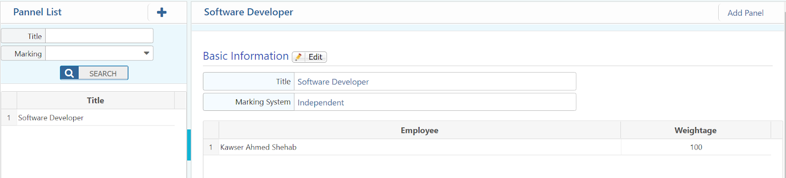 Assessment Panel List